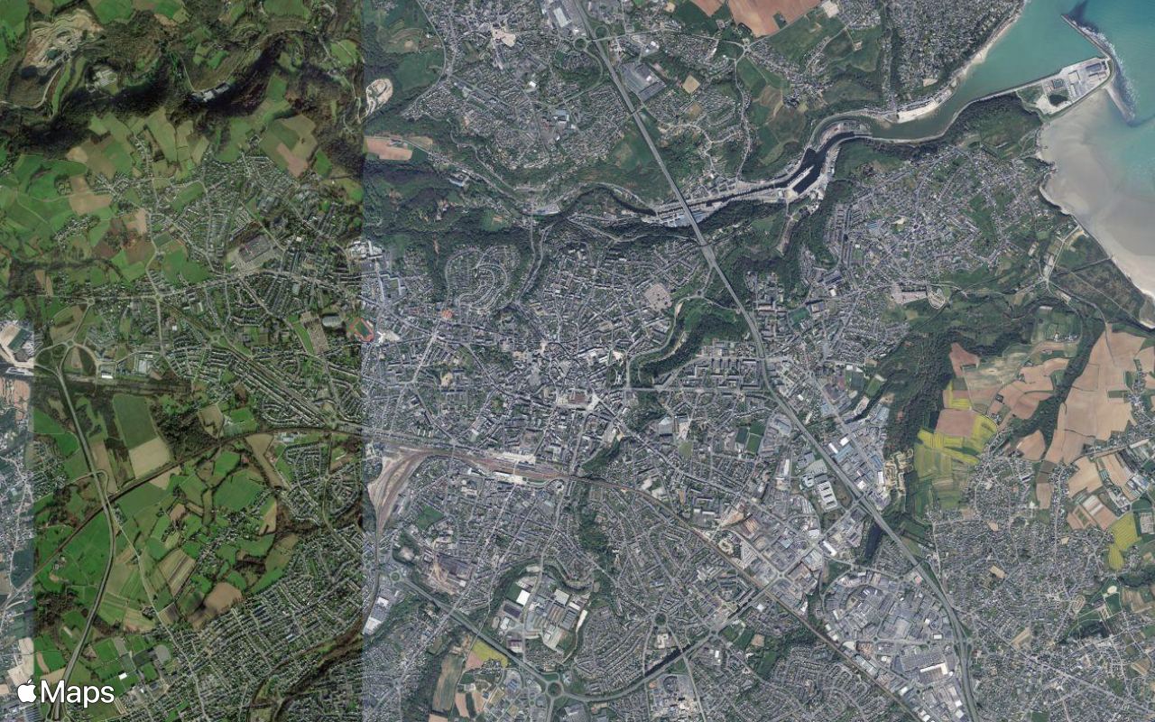 Saint-Brieuc, Côtes-d'Armor, seen from above