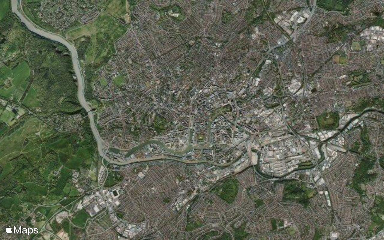 Bristol, England, seen from above