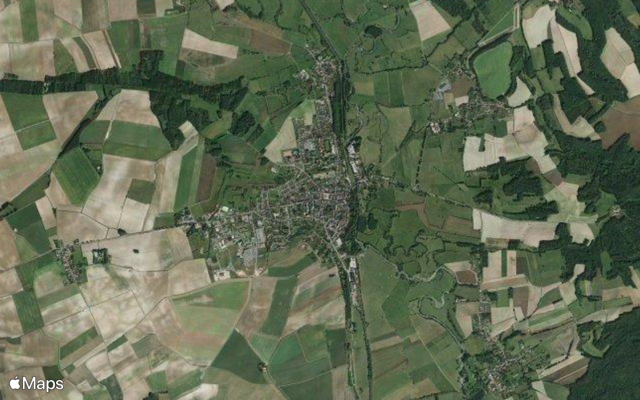 Vouziers, Ardennes, seen from above