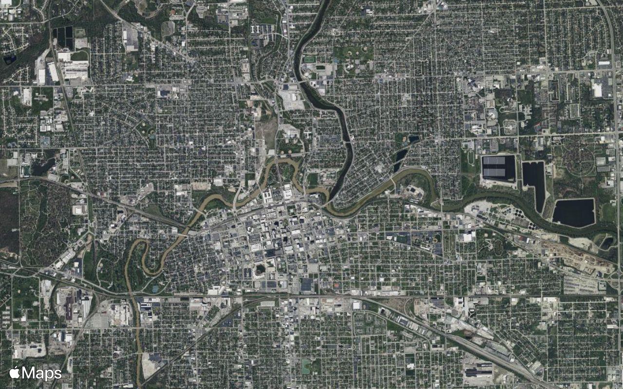 Fort Wayne, IN, seen from above