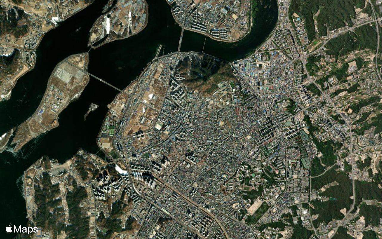 Chuncheon, Gangwon-do, seen from above