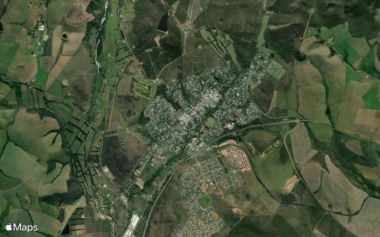Swellendam, Western Cape, seen from above