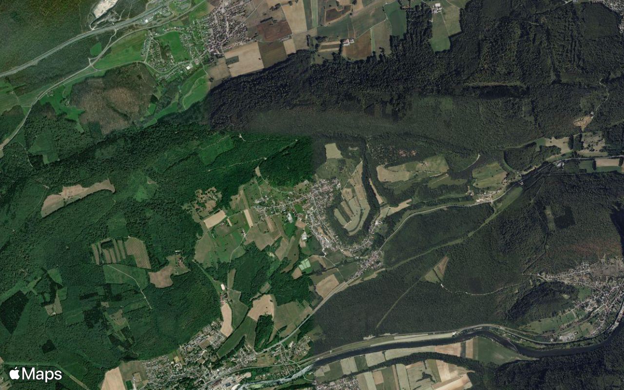 Amagney, Doubs, seen from above