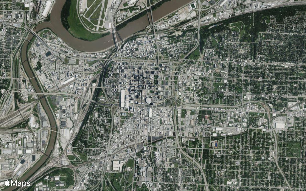 Kansas City, MO, seen from above