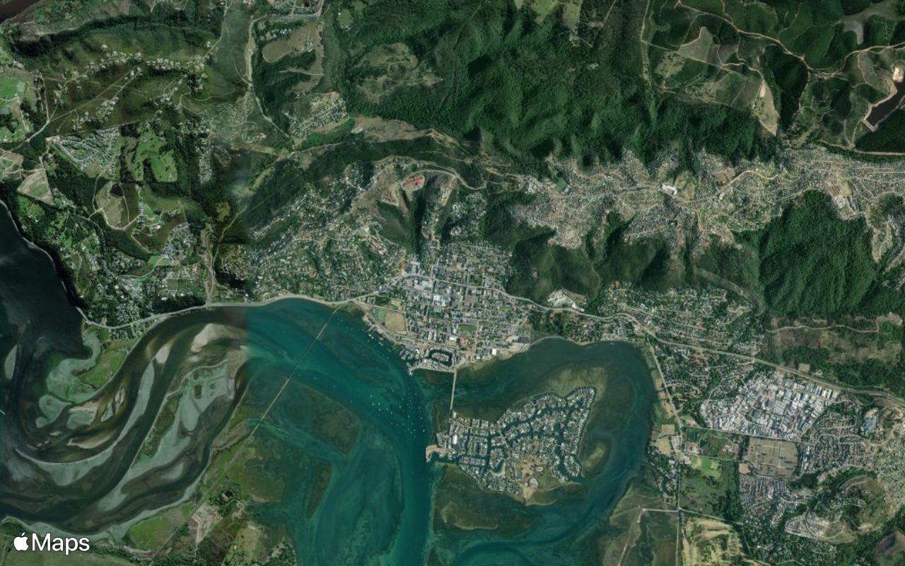 Knysna, Western Cape, seen from above