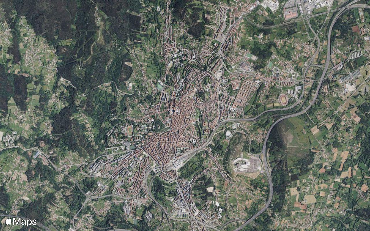 Santiago de Compostela, A Coruña, seen from above