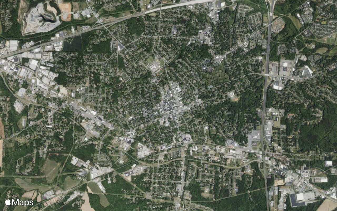 Statesville, NC, seen from above