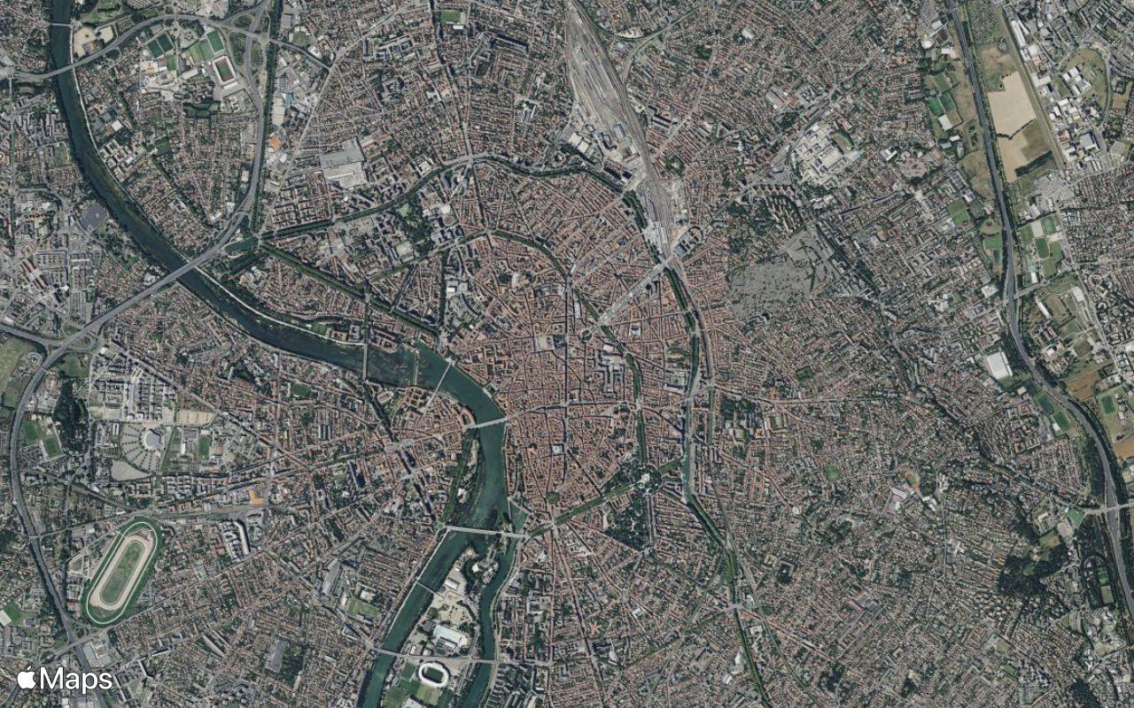 Toulouse, Haute-Garonne, seen from above