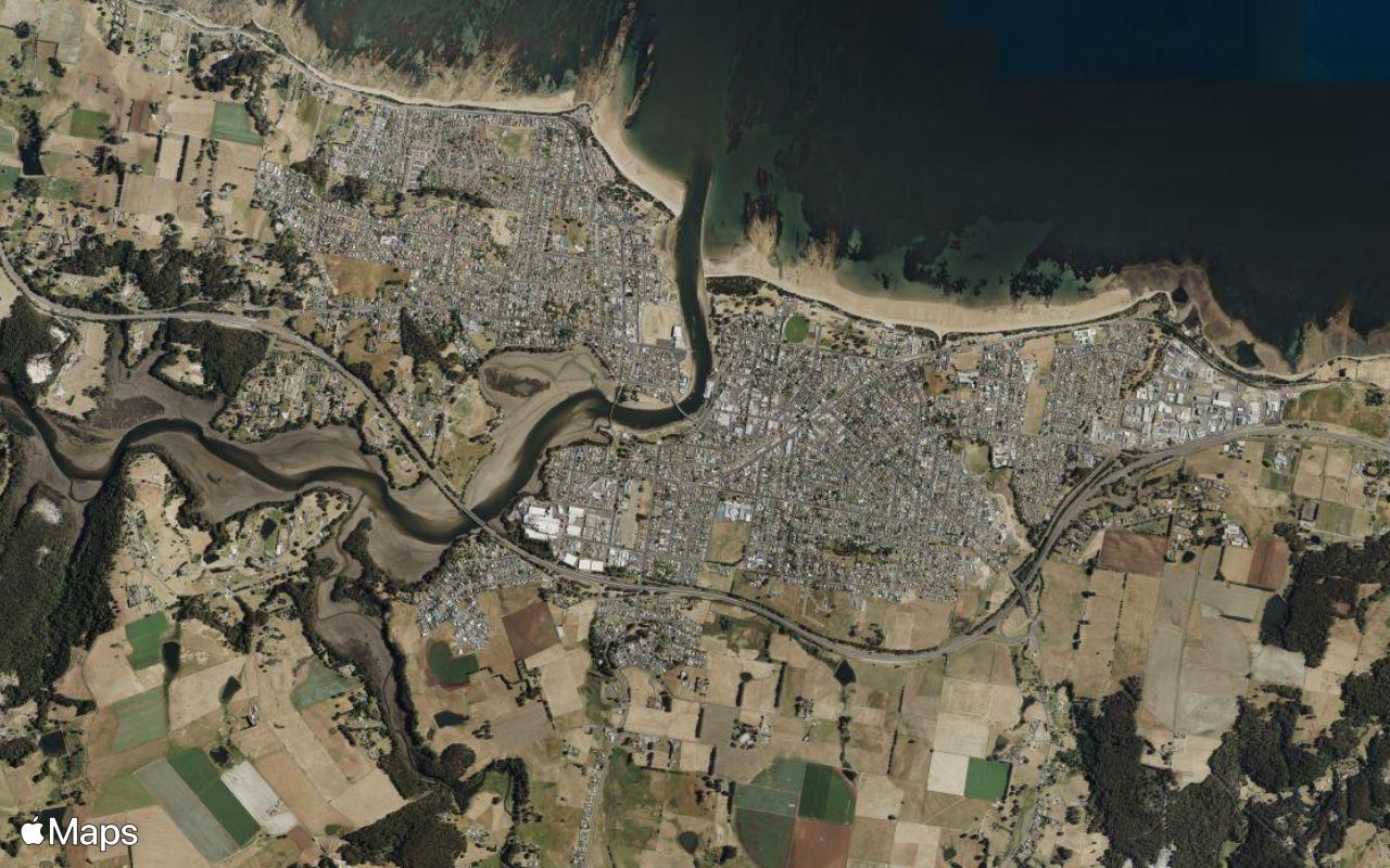 Ulverstone, TAS, seen from above