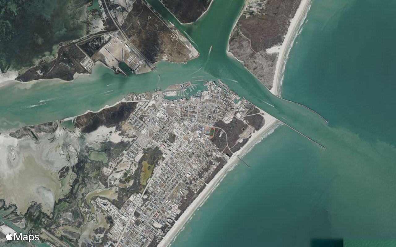 Port Aransas, TX, seen from above