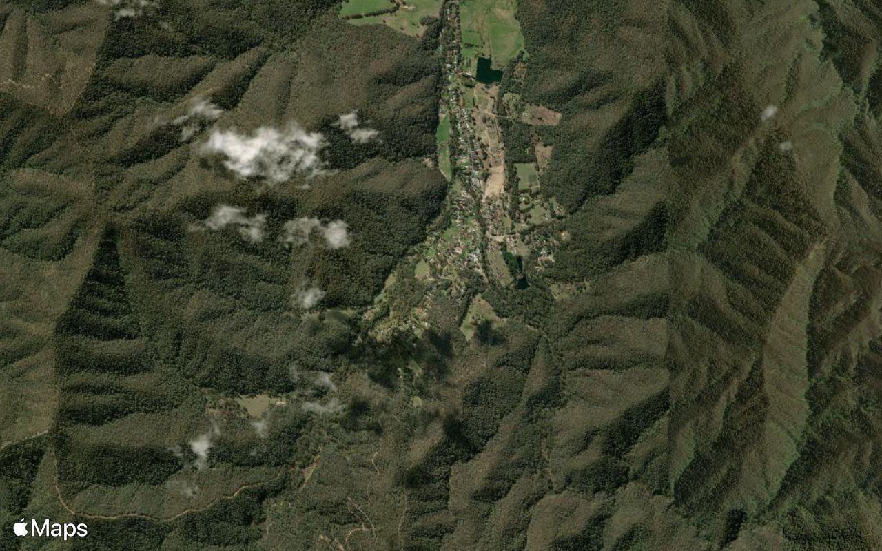 Harrietville, VIC, seen from above