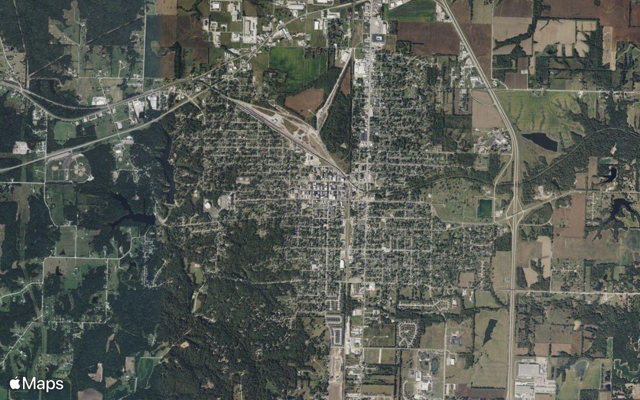 Moberly, MO, seen from above