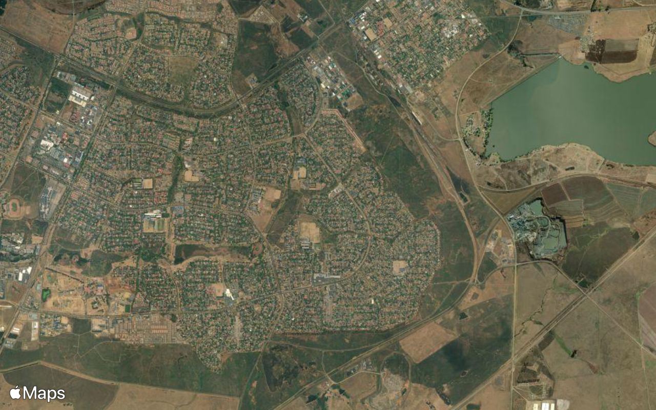 Secunda, Mpumalanga, seen from above