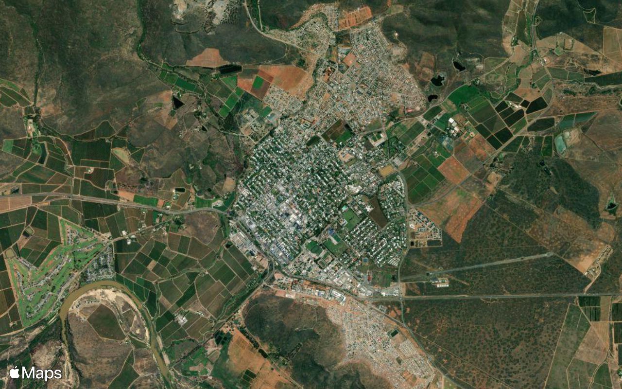 Robertson, Western Cape, seen from above
